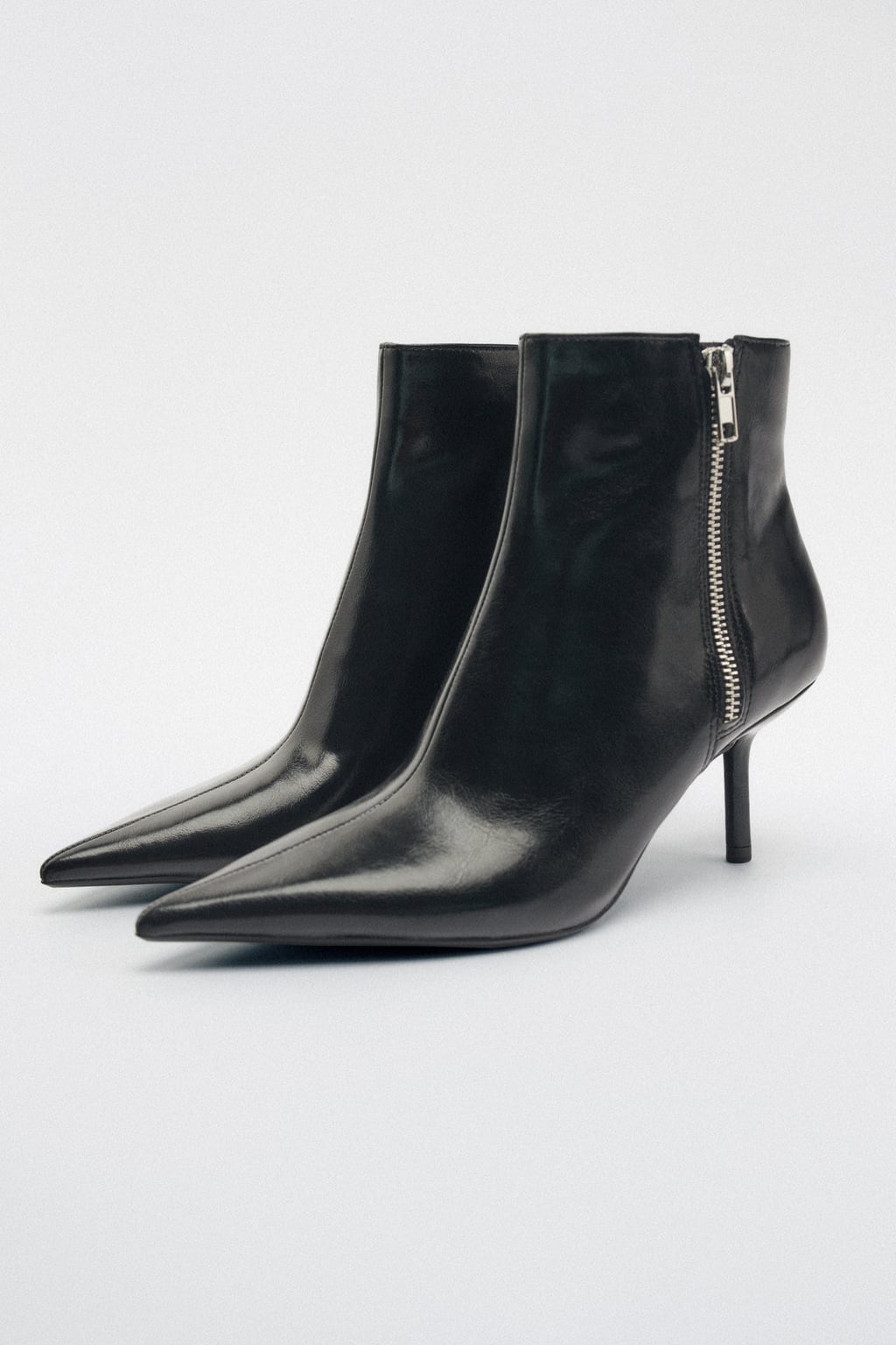 Zara Zippered Heeled Ankle Boots