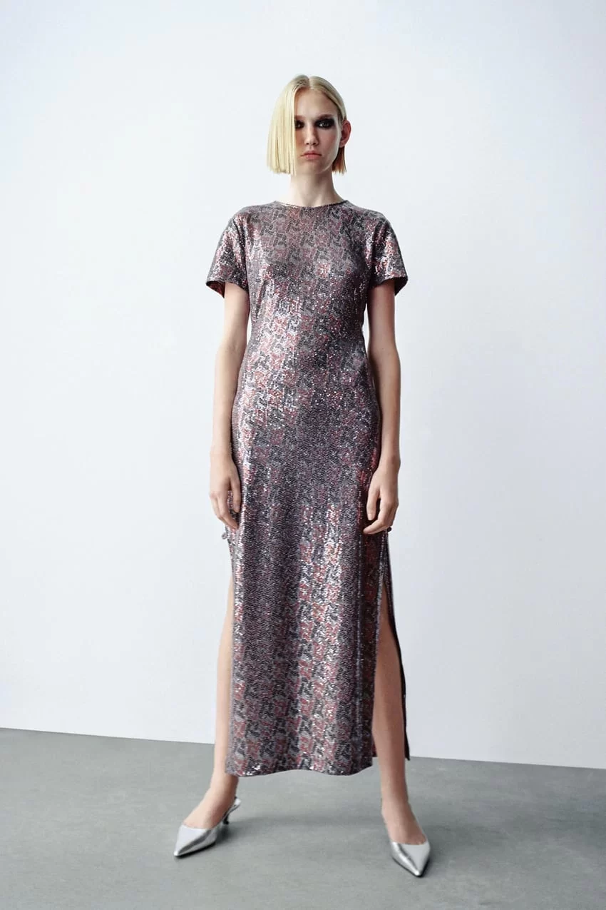 Zara Cut Out Sequin Dress